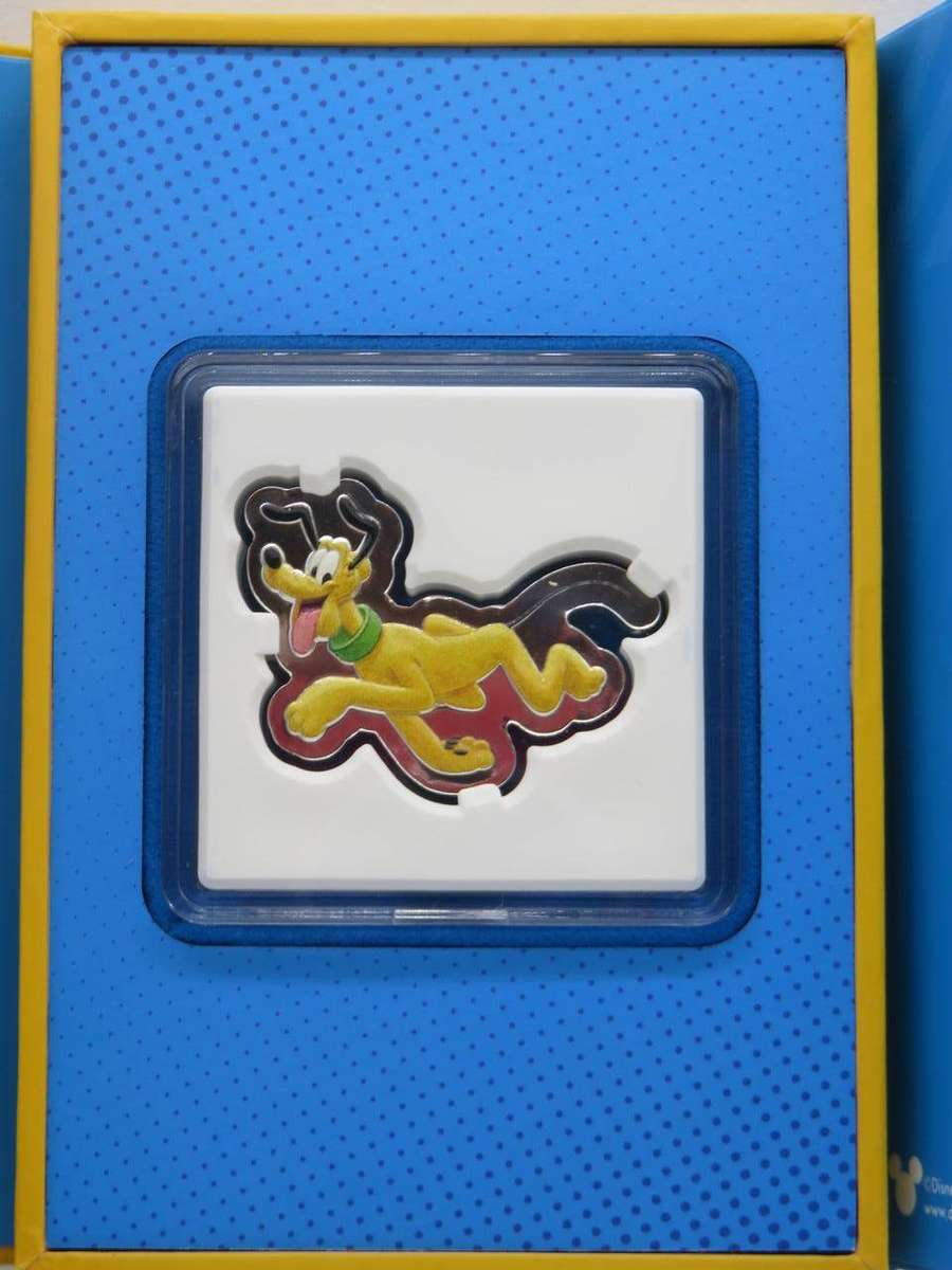 Disney® Pluto Shaped Colourised 1oz Silver 2021 Niue.