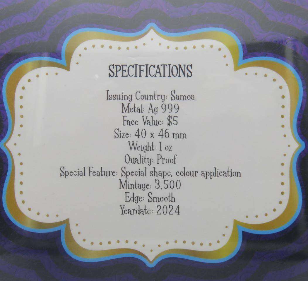 Willy Wonka & The Chocolate Factory 1oz Silver Coin Samoa 2024. SEALED