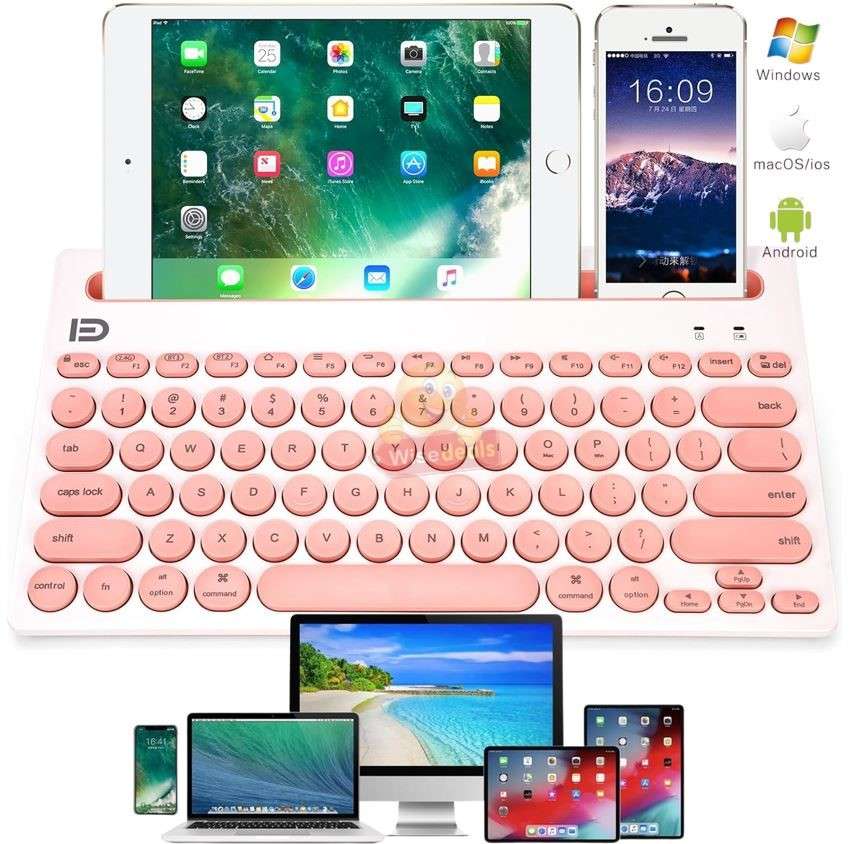 3 Channels Universal Wireless Bluetooth Slim Keyboard for Tablets Phone