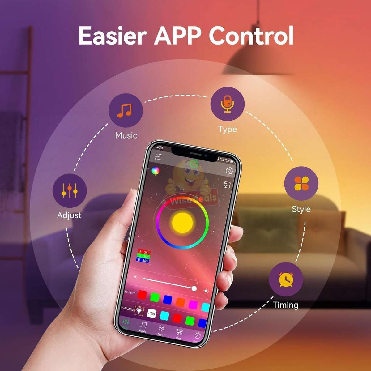 Bluetooth 360° Surround Sound Speaker Wireless Charger Colourful Lights