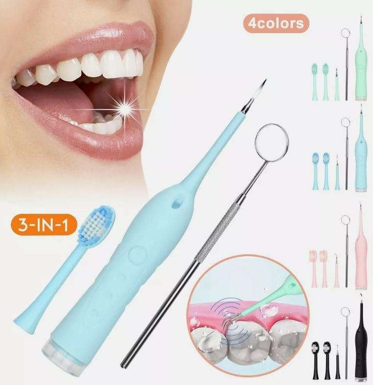 6-in-1 Electric Toothbrush and Calculus Remover Dental Care Tool Set in Blue
