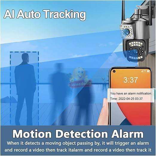Dual Lens Waterproof Outdoor WIFI IP Camera with V380 PRO App