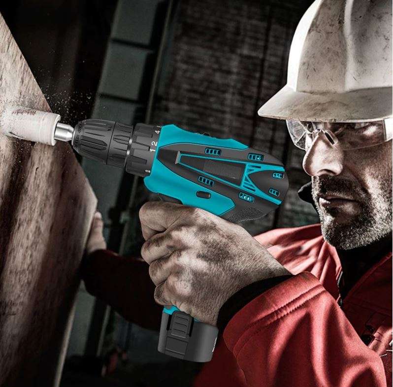 Drill Kit Set with Lithium Batteries and Accessories