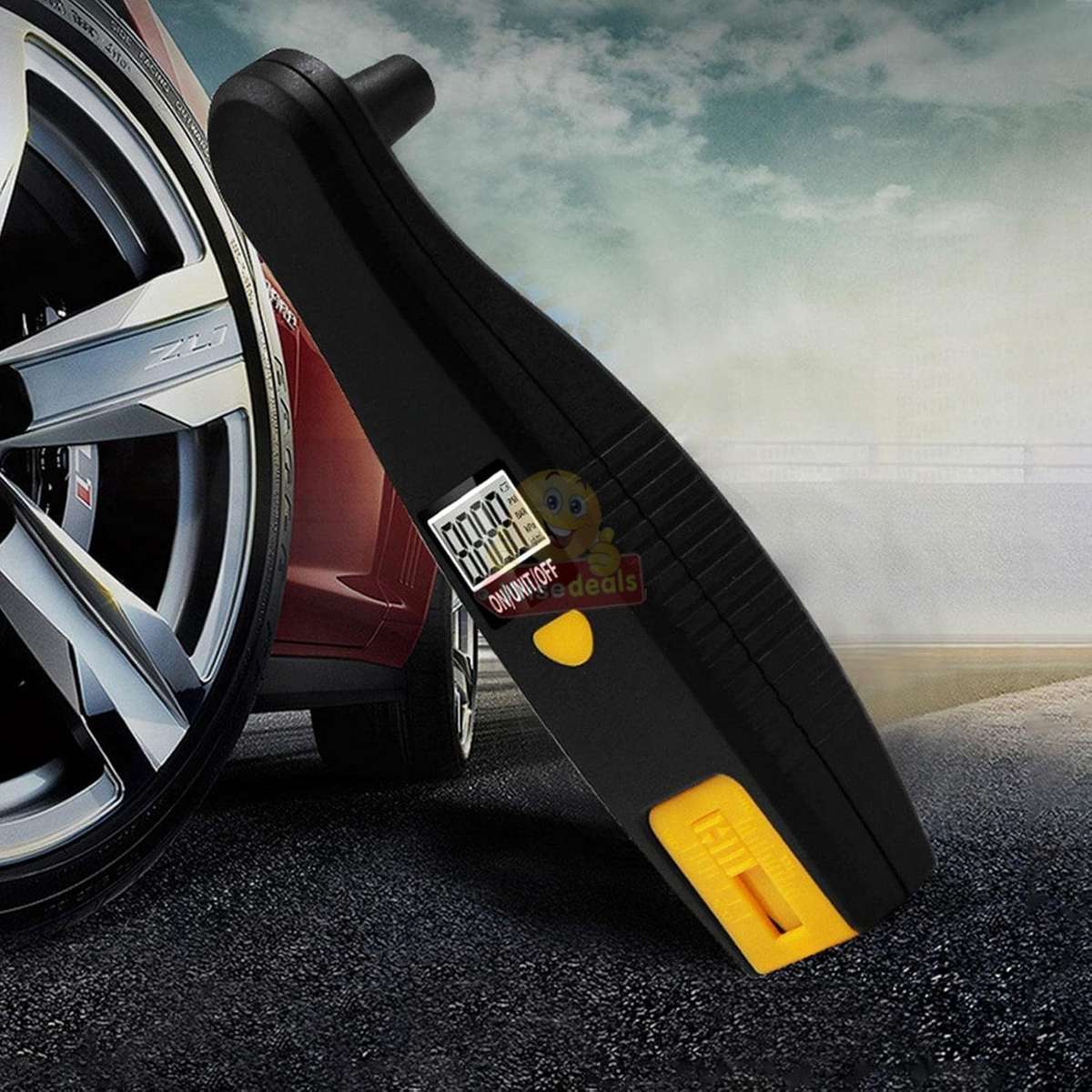 2 in 1 Digital LCD Display Tyre Air Pressure Gauge Meter