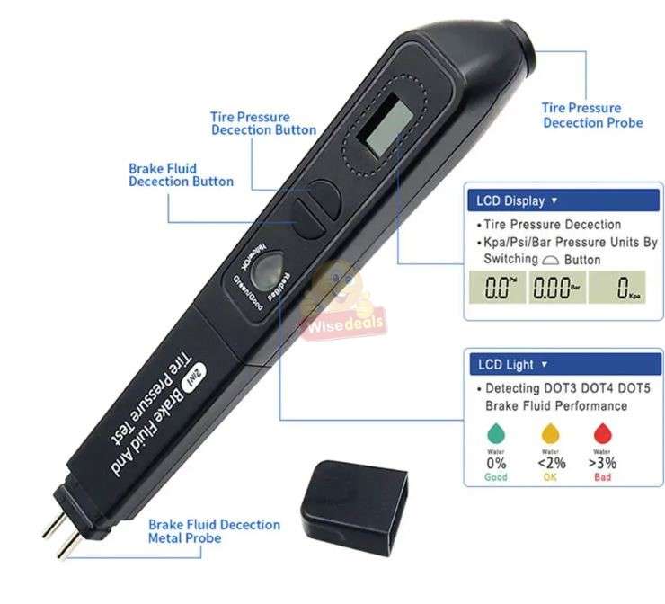 2 In 1 Digital Auto Brake Fluid and Tyre Pressure Tester