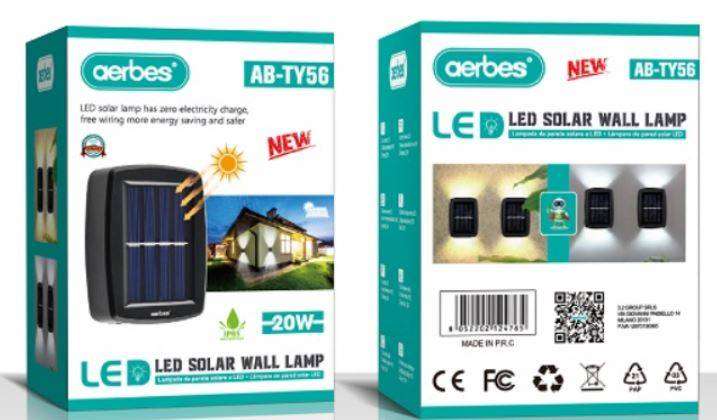 Twin Pack LED Solar Wall Light