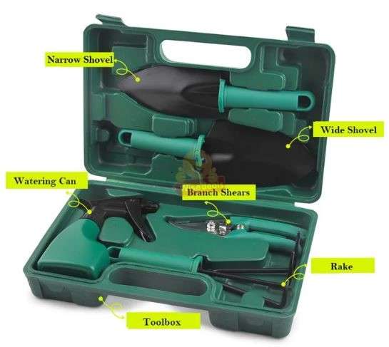 5 Piece Stainless Steel Garden Tool Set in a Secure and Durable Carry Case