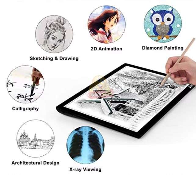 Large 2500mAh Lithium Battery LED Brightpad with scale
