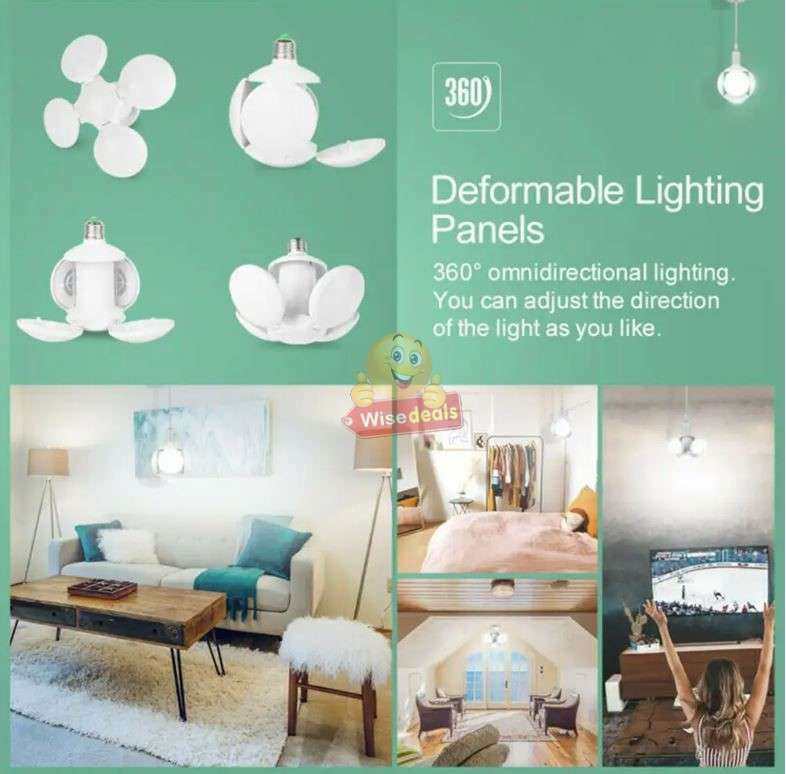 40W E27 Deformable LED Folding Football UFO Light