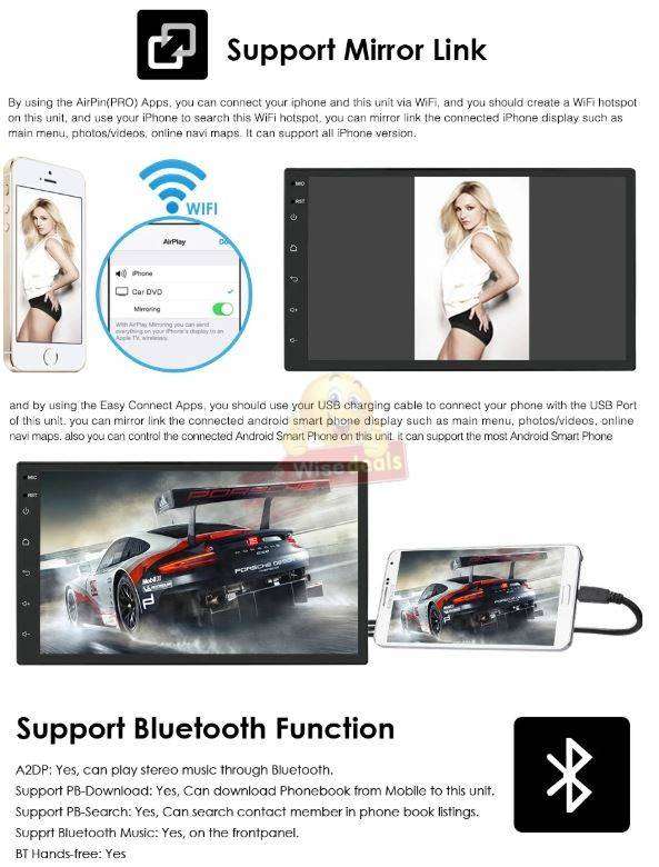 Touch Screen Quad Core Android 10.0 7-Inch Car Radio GPS Multimedia Player