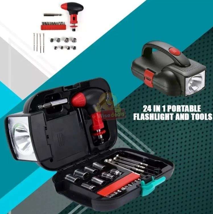24 Piece Flashlight and Tool Set in 1