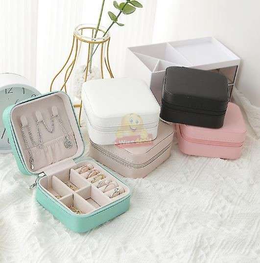 Leather Jewellery Zipper Storage Box