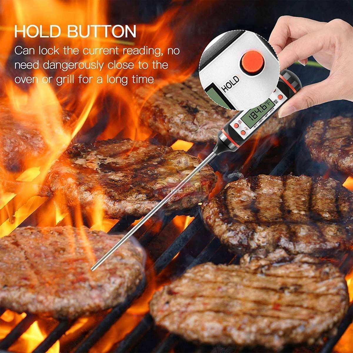 Digital LCD Display Thermometer for Meat and Cooking