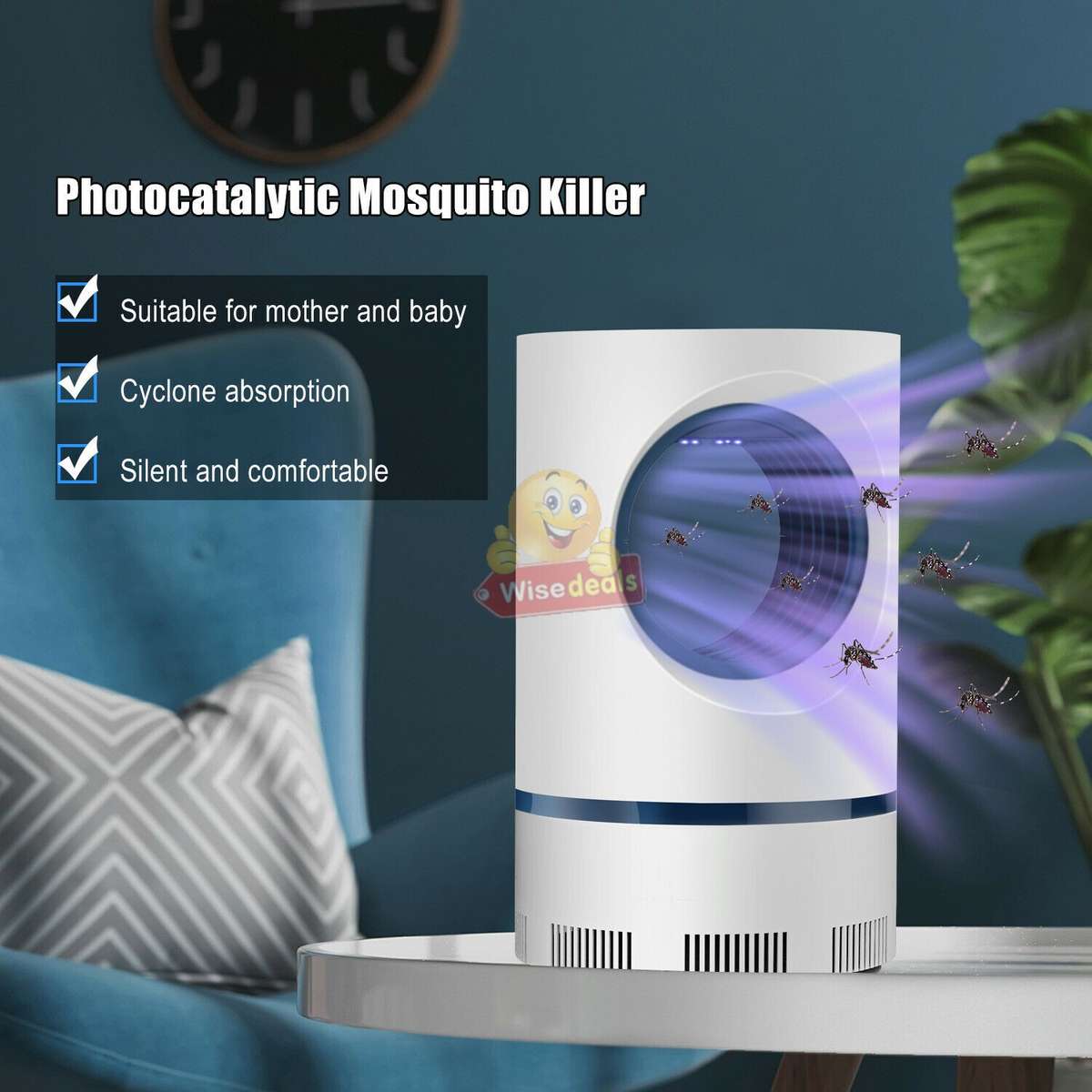 Effective UV Light Mosquito and Insect Killer, powered by USB for Indoor and Outdoor use