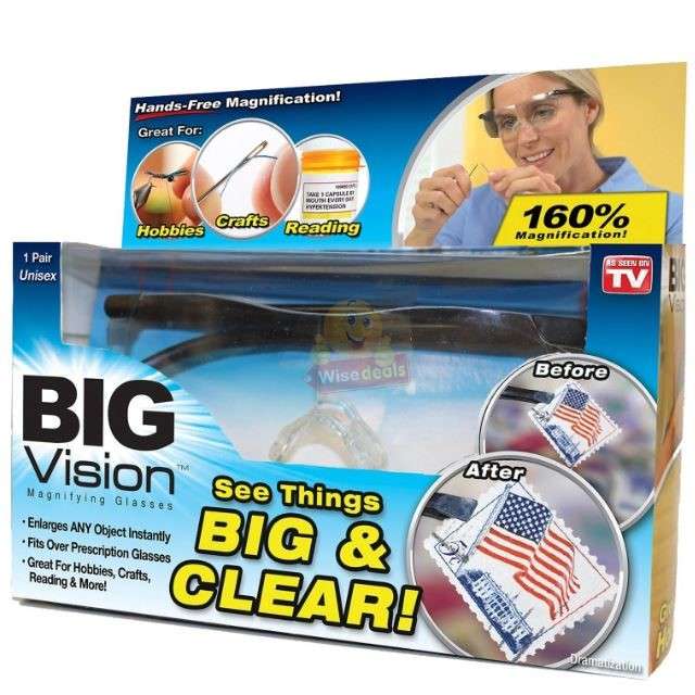 160 Percent Magnifying glasses that help provide comfortable eye protection with clear lens.