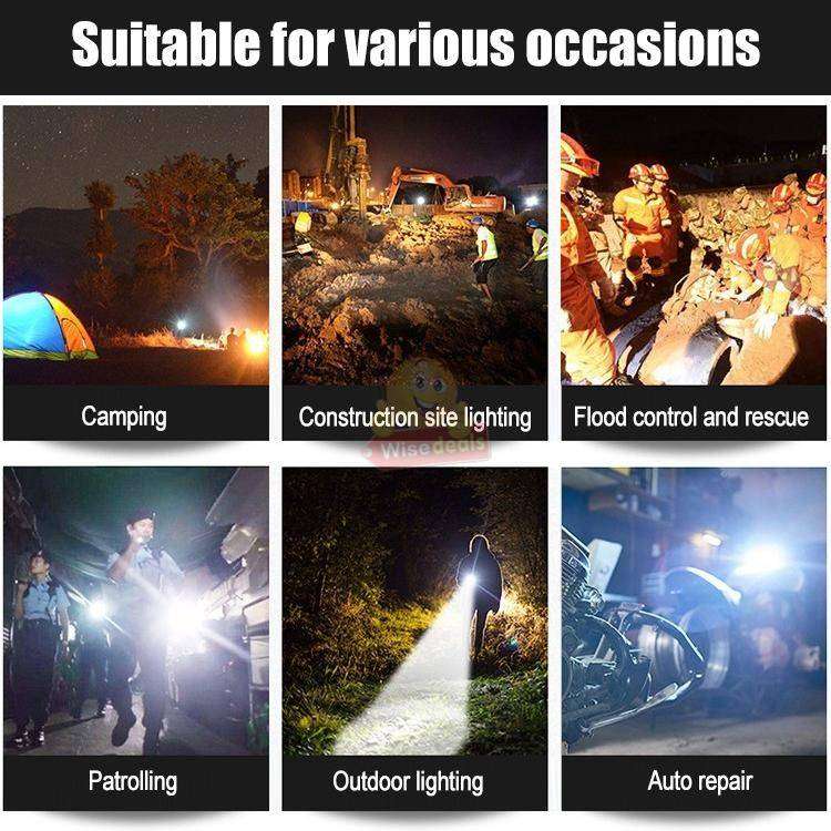 Dual Light Solar and USB LED Flashlight