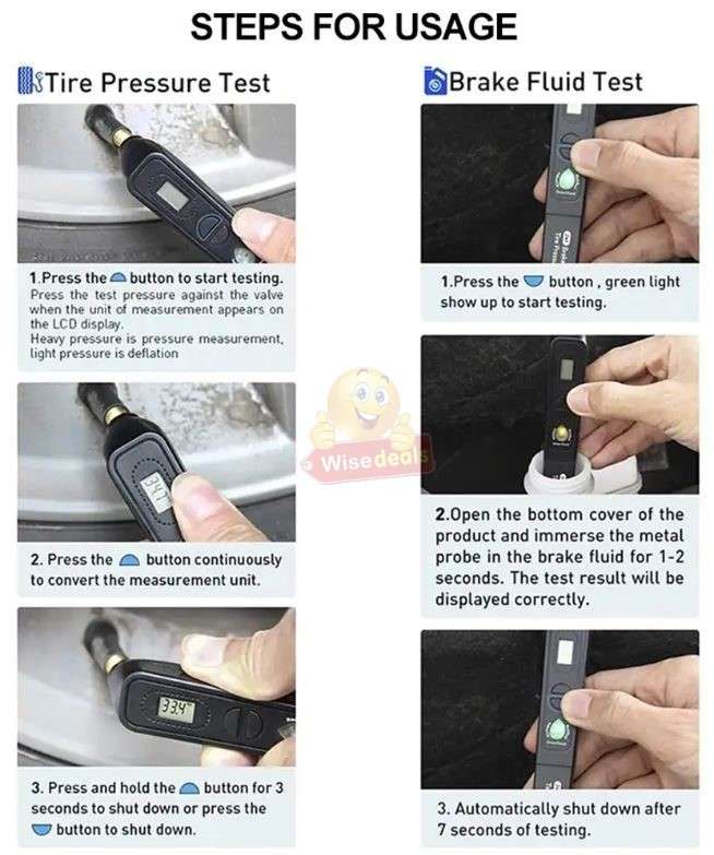 2 In 1 Digital Auto Brake Fluid and Tyre Pressure Tester