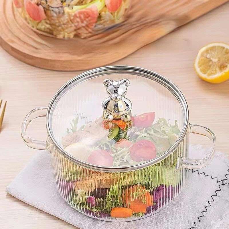 From Stovetop to Tabletop Super Cute Bear High Borosilicate Glass Pot