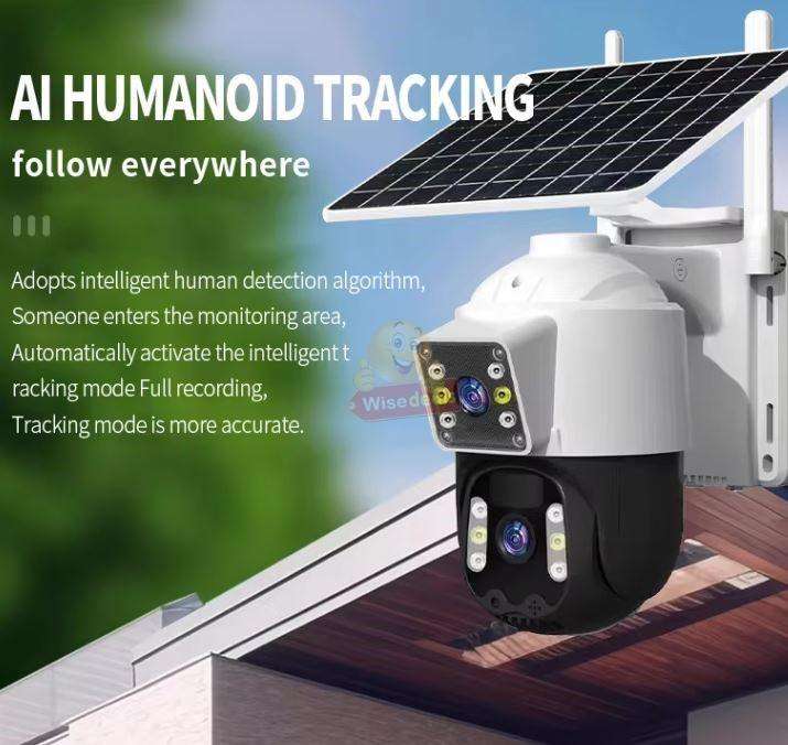 SOLAR Dual Lens & Dual Screen PTZ IP 4G Sim Card Camera