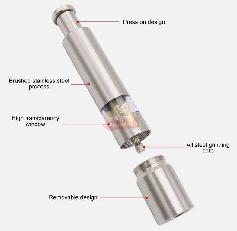 Stainless Steel Pressing Pepper Mill