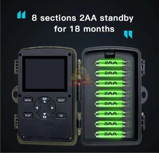 4K 20MP Dual-Lens Wide Angle Waterproof Night Vision Hunting Camera