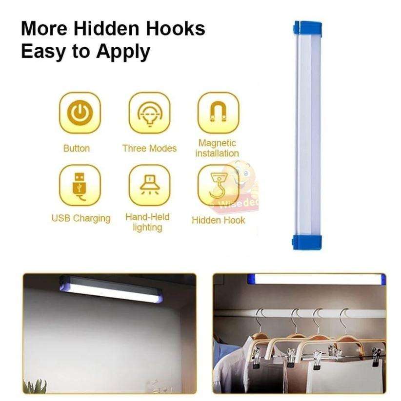 Rechargeable 3 Light Modes 120W Magnetic Long Tube Light