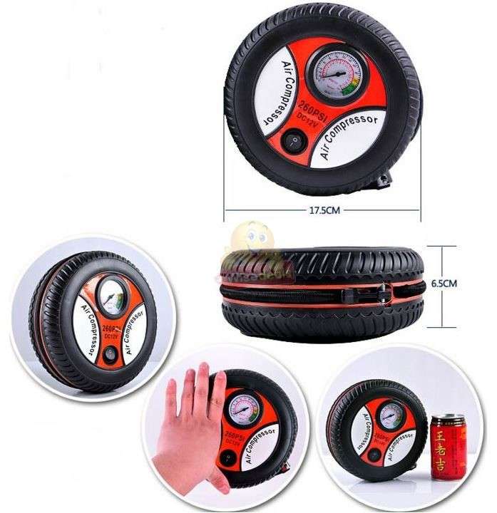 Portable Mini Air Compressor Auto Pump Car Sport Tyre Inflator