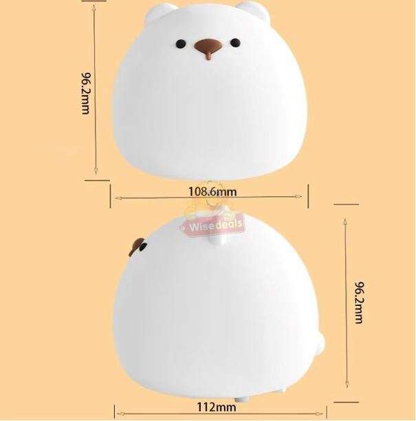 Different Colour Little Fat Bear LED Silicone Night Lamp