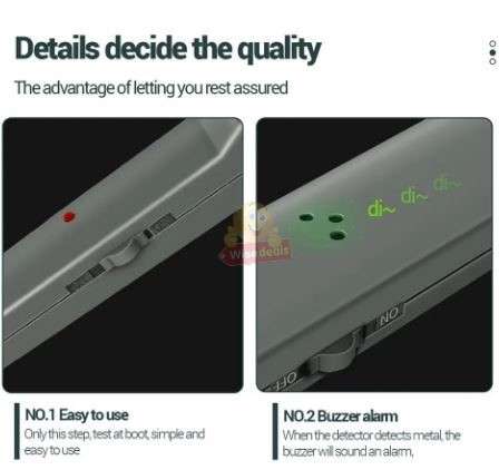 Handheld Radar Security Metal Detector with Alarm Buzzer and LED Flashing