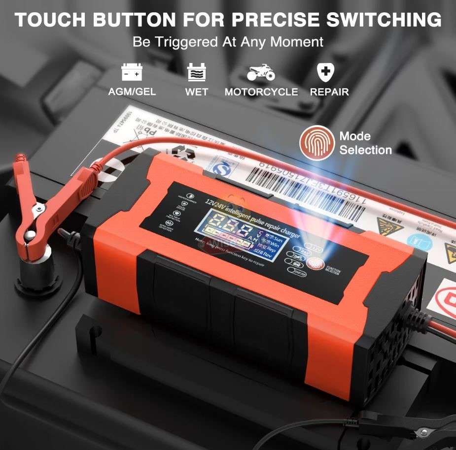 12V 10A -24V 5A Intelligent Pulse Repair LCD Display Battery Charger - START R1 ONLY
