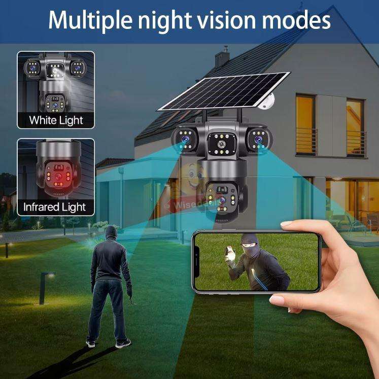 3 Camera Waterproof SOLAR IP WIFI or 4G (Sim Card) Camera