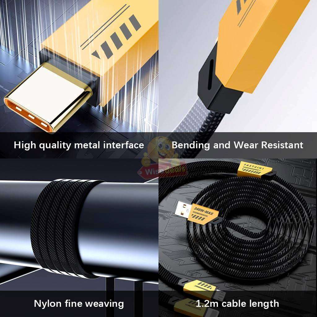 120W 3-IN-1 Fast Charging Data Cables