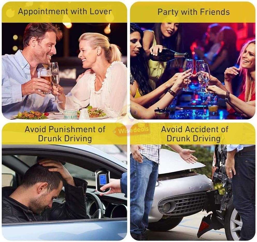 Portable Professional Breath Alcohol Detector with Digital LCD Display