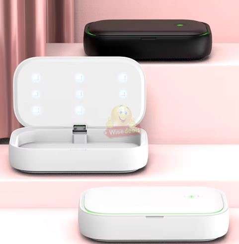 3 in 1 Fast Wireless Charger and UV Sanitizer Case Station in Black