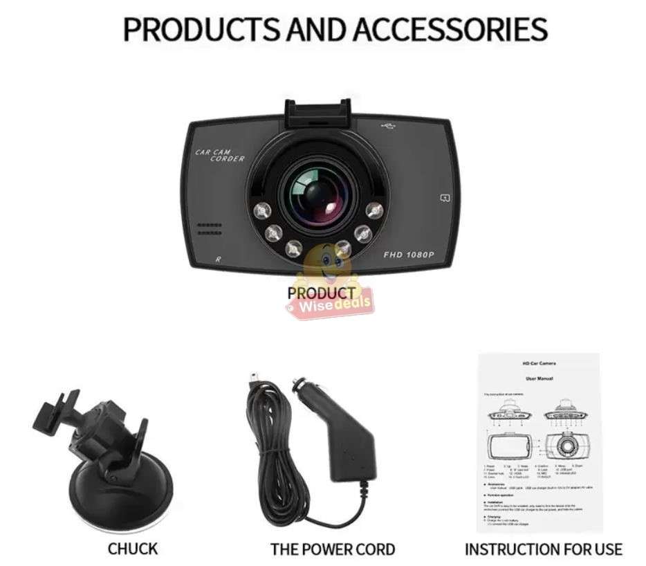 Car Dash Cam full HD with G-Sensor Motion Detection Loop-Cycle Recording
