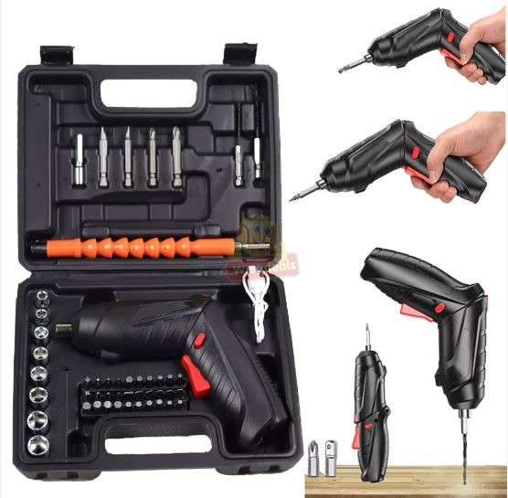 Cordless USB Charging Mini Rechargeable Electric Screwdriver Drill LED Light