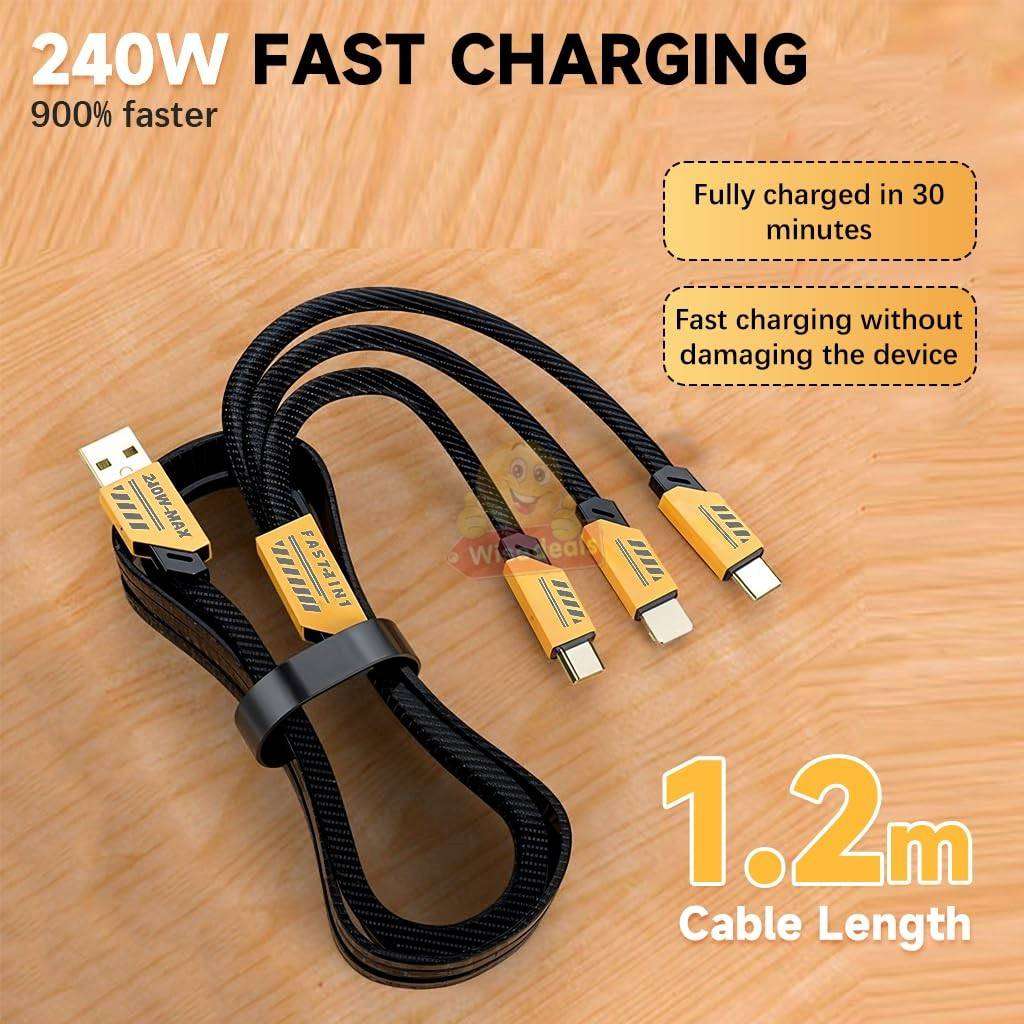 120W 3-IN-1 Fast Charging Data Cables