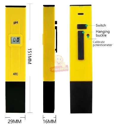 Portable Digital PH Tester with Screen calibration Screwdriver and carry case
