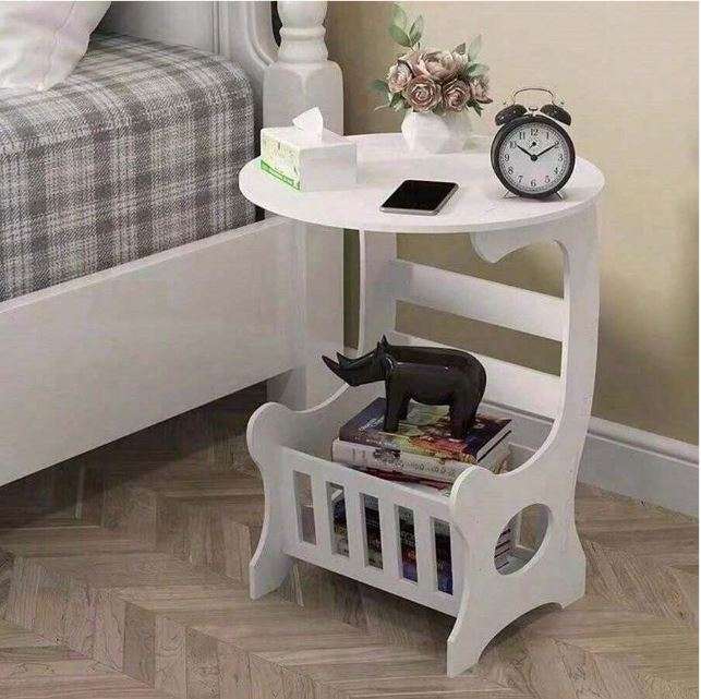 Mini Round Coffee Tea Home Living Room Magazine Storage Rack Bedside Table