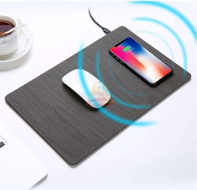 Fast Qi Wireless Charging Mouse Pad in Black