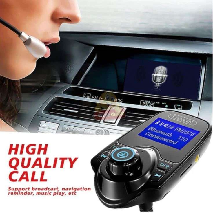 Bluetooth FM Transmitter and Fast Charger Wireless Radio and Music Receiver