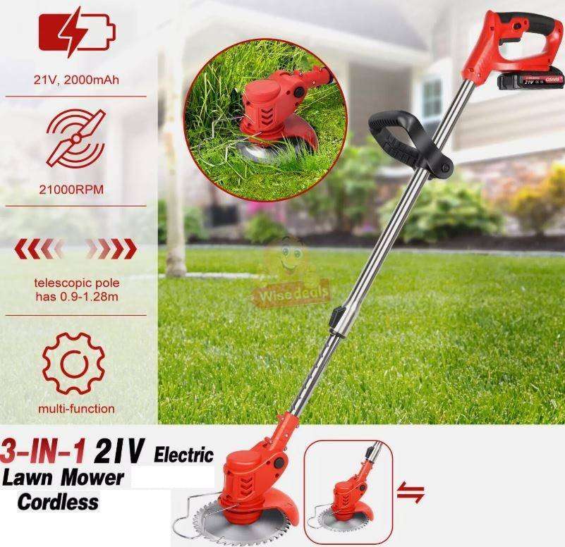Rechargeable Wireless 3-in-1 Grass Cutter with Lithium Battery