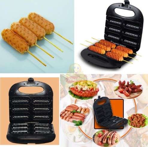 RAF Waffle Corn Hot Dog Maker 750watt