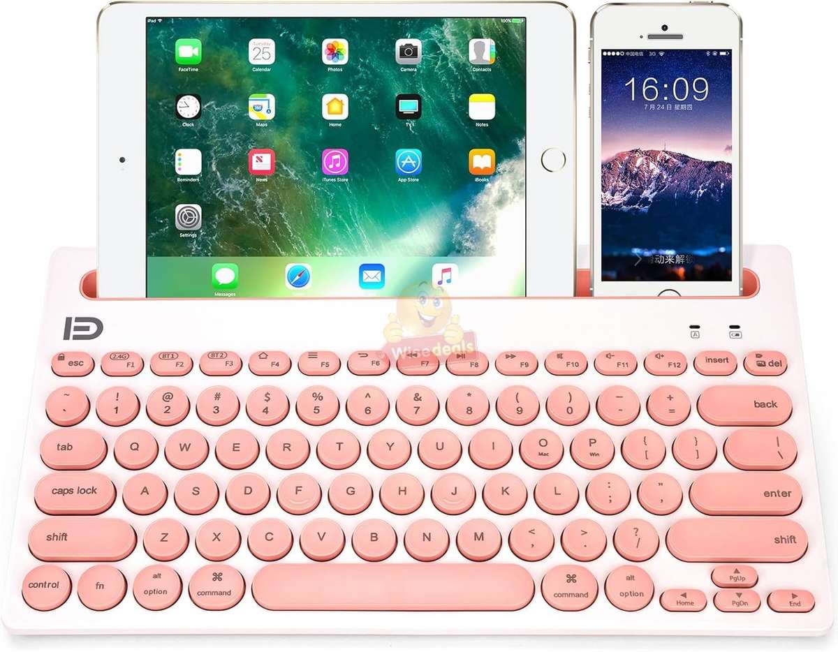 3 Channels Universal Wireless Bluetooth Slim Keyboard for Tablets Phone