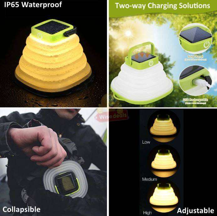 SOLAR and USB Collapsible Dimmable LED Light