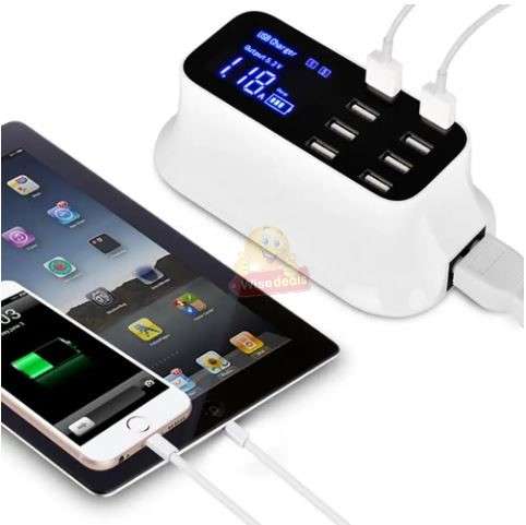 8 Ports Smart Chip USB Charger Hub Dock Station LED Display