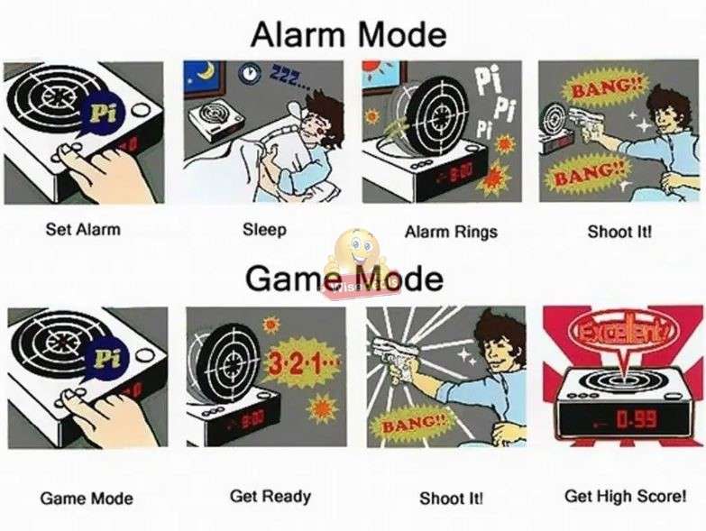 USB Game Mode and Gun Target LED Alarm Clock