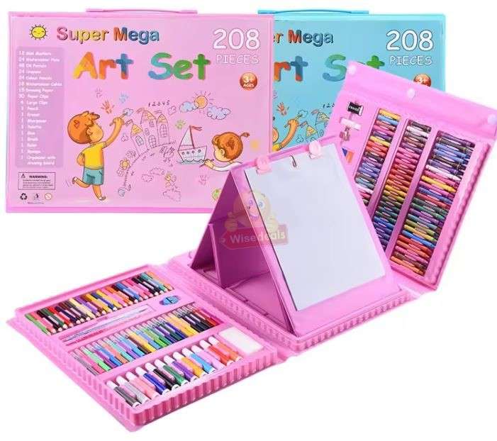 Super Mega 208 Piece Premium Art Set, Keep your Child busy for Hours and a Great Gift