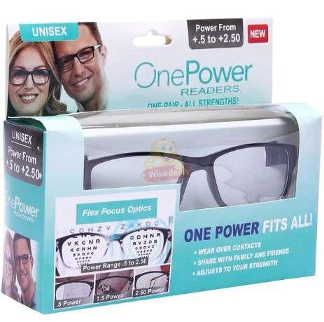 One Power Unisex Reading glasses power from .5X to 2.5X