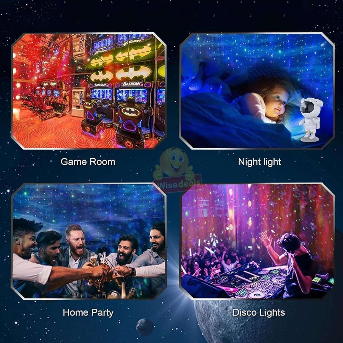 Astronaut Starry Sky Colourful Star Projector with Timer